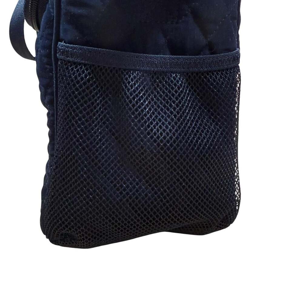Vera Bradley Navy Blue Quilted Lunch Bag Adjustable Strap Insulated 10" Zip Clos - Picture 5 of 8